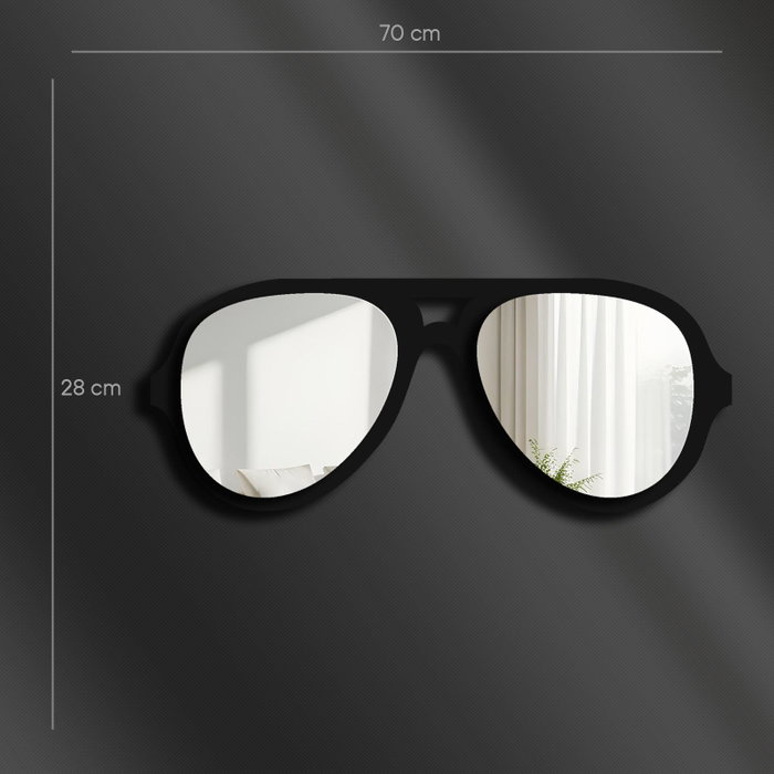 Wallity Ozgl508 Espejo Decorativo 70x28 cm Plateado, Plexiglass y EVA con Bandas de Doble Cara